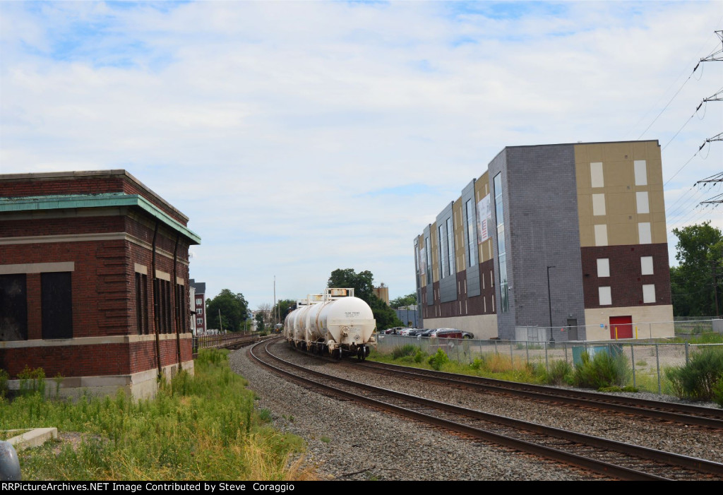 Passing between old and new buildings